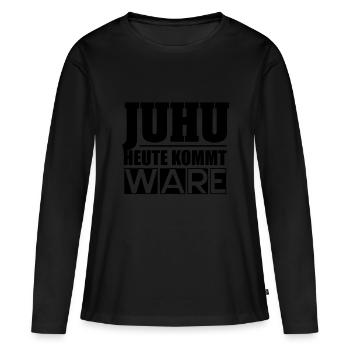 Vente commerce - T-shirt manches longues Premium bio Femme - noir - Devant - Julia (174cm)
