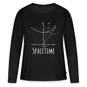 Physik Spacetime lustiges Nerd Shirt - Frauen Premium Bio Langarmshirt - Schwarz - Vorne - Julia (174cm)