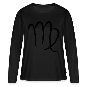 Zodiaque Vierge - Vierge - T-shirt manches longues Premium bio Femme - noir - Devant - Julia (174cm)