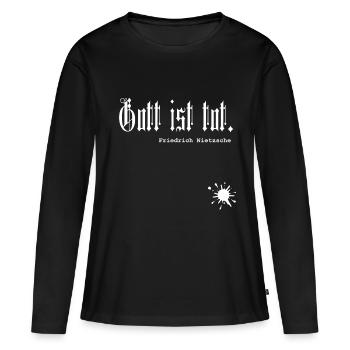 Dieu est mort. Nietzsche - T-shirt manches longues Premium bio Femme - noir - Devant - Julia (174cm)