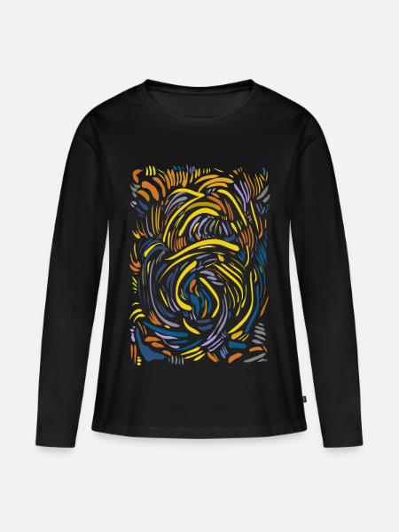 Abstrakt - Frauen Premium Bio Langarmshirt - Schwarz