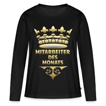 Mitarbeiter des Monats - Frauen Premium Bio Langarmshirt - Schwarz - Vorne - Julia (174cm)