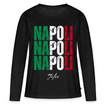 Naples Italie, souvenir de Naples - T-shirt manches longues Premium bio Femme - noir - Devant - Julia (174cm)