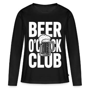 Club de l’Heure de la Bière - T-shirt manches longues Premium bio Femme - noir - Devant - Julia (174cm)