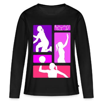 Handball Handball Player Handball Coach Fan Gift - Women's Premium Organic Long Sleeve Shirt - black - Front - Julia (174cm)