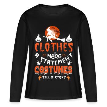Clothes Statement Costumes Story Halloween Hexe - Frauen Premium Bio Langarmshirt - Schwarz - Vorne - Julia (174cm)