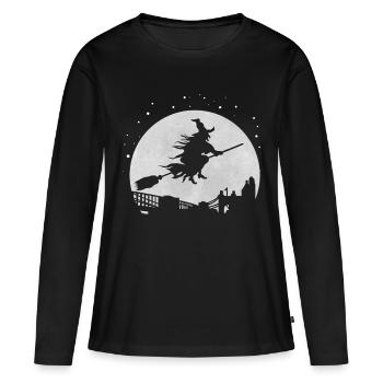 sorcière - T-shirt manches longues Premium bio Femme - noir - Devant - Julia (174cm)