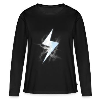 Lightning strike - Women's Premium Organic Long Sleeve Shirt - black - Front - Julia (174cm)