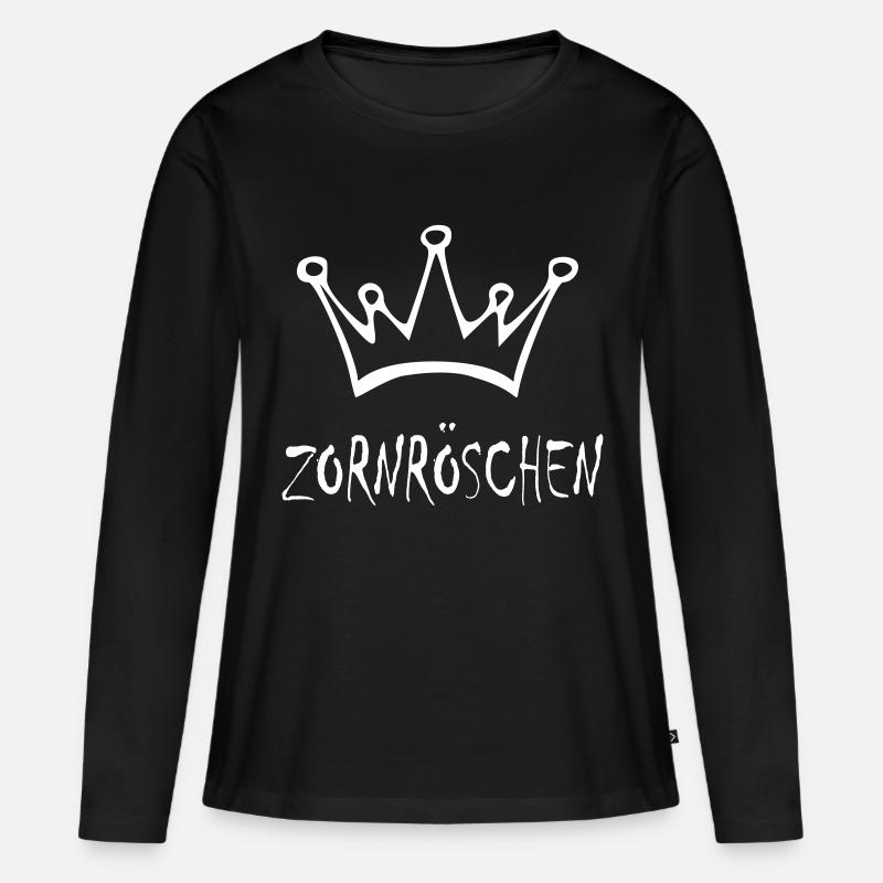 Zornröschen - Frauen Premium Bio Langarmshirt - Schwarz