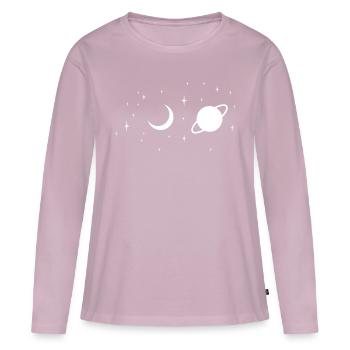 univers - T-shirt manches longues Premium bio Femme - rose poudré - Devant - Julia (174cm)
