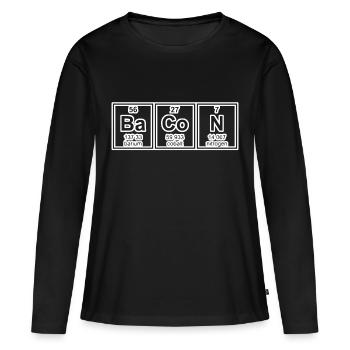 bacon - T-shirt manches longues Premium bio Femme - noir - Devant - Julia (174cm)