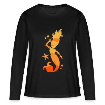 Sirène sirène sirène conte de fées - T-shirt manches longues Premium bio Femme - noir - Devant - Julia (174cm)