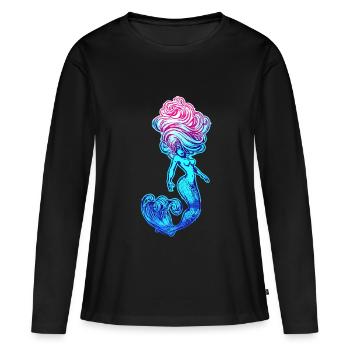 Sirène sirène sirène conte de fées - T-shirt manches longues Premium bio Femme - noir - Devant - Julia (174cm)