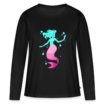 Sirène sirène sirène conte de fées - T-shirt manches longues Premium bio Femme - noir - Devant - Julia (174cm)