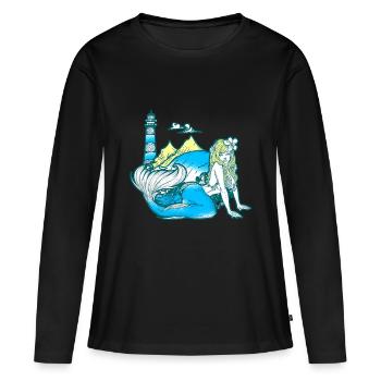Sirène sirène sirène conte de fées - T-shirt manches longues Premium bio Femme - noir - Devant - Julia (174cm)