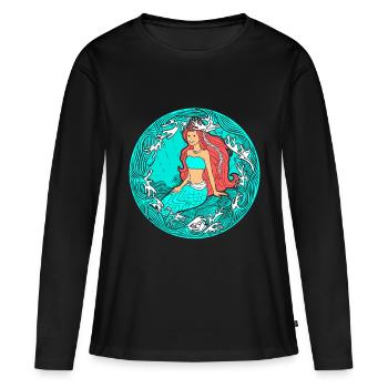 Sirène sirène sirène conte de fées - T-shirt manches longues Premium bio Femme - noir - Devant - Julia (174cm)