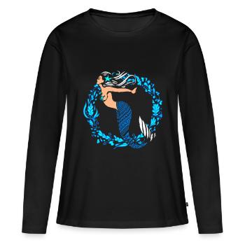Sirène sirène sirène conte de fées - T-shirt manches longues Premium bio Femme - noir - Devant - Julia (174cm)