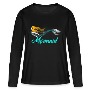 Sirène sirène sirène conte de fées - T-shirt manches longues Premium bio Femme - noir - Devant - Julia (174cm)
