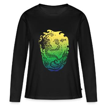 Sirène sirène sirène conte de fées - T-shirt manches longues Premium bio Femme - noir - Devant - Julia (174cm)