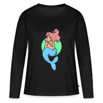 Sirène sirène sirène conte de fées - T-shirt manches longues Premium bio Femme - noir - Devant - Julia (174cm)