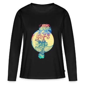Sirène sirène sirène conte de fées - T-shirt manches longues Premium bio Femme - noir - Devant - Julia (174cm)