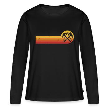 Dachdecker Zunftzeichen Dachdeckermeister - Frauen Premium Bio Langarmshirt - Schwarz - Vorne - Julia (174cm)