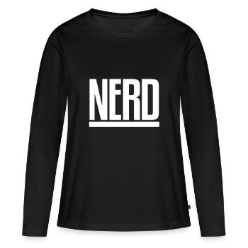 Nerd Gamen Jeu Geek Nerdy - T-shirt manches longues Premium bio Femme - noir - Devant - Julia (174cm)