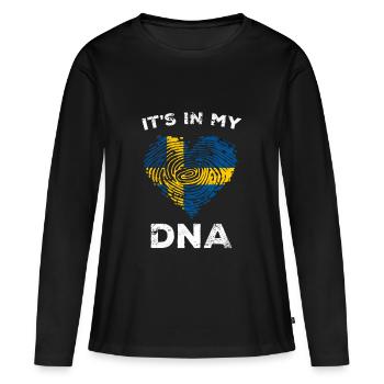 Suède Suède drapeau Suède suédois - T-shirt manches longues Premium bio Femme - noir - Devant - Julia (174cm)