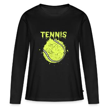 balle de tennis - T-shirt manches longues Premium bio Femme - noir - Devant - Julia (174cm)