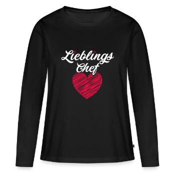 Patron préféré - T-shirt manches longues Premium bio Femme - noir - Devant - Julia (174cm)