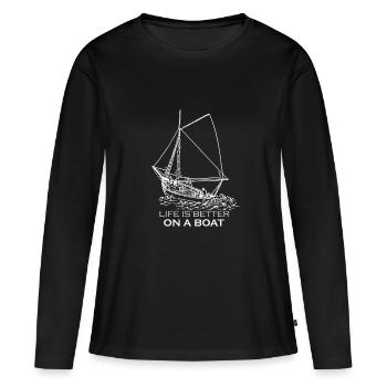Navigation Voile - T-shirt manches longues Premium bio Femme - noir - Devant - Julia (174cm)