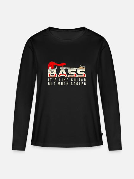 Bassist Gitarre Musik - Frauen Premium Bio Langarmshirt - Schwarz
