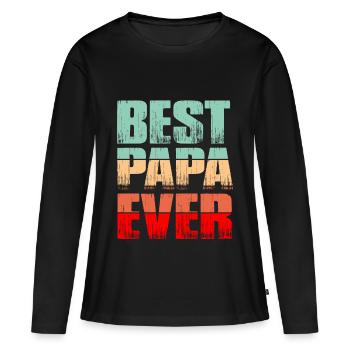 Père Meilleur père Fête des pères - T-shirt manches longues Premium bio Femme - noir - Devant - Julia (174cm)