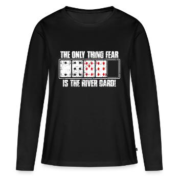Poker - Frauen Premium Bio Langarmshirt - Schwarz - Vorne - Julia (174cm)
