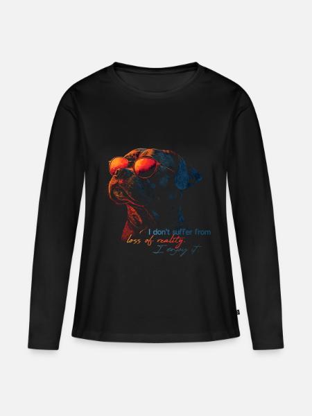 i don't suffer - Frauen Premium Bio Langarmshirt - Schwarz