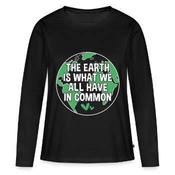 Jour de la Terre - T-shirt manches longues Premium bio Femme - noir - Devant - Julia (174cm)