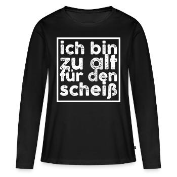 alt - Frauen Premium Bio Langarmshirt - Schwarz - Vorne - Julia (174cm)