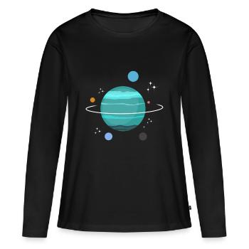 Uranus Planet Gift - T-shirt manches longues Premium bio Femme - noir - Devant - Julia (174cm)