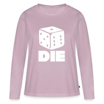 Dice Dice Gift Jeux - T-shirt manches longues Premium bio Femme - rose poudré - Devant - Julia (174cm)