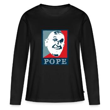 Cadeau pape christianisme catholique - T-shirt manches longues Premium bio Femme - noir - Devant - Julia (174cm)
