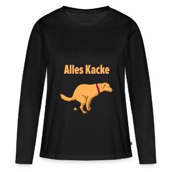Alles Kacke ohne Hund Gassi Geschenkidee - Frauen Premium Bio Langarmshirt - Schwarz - Vorne - Julia (174cm)