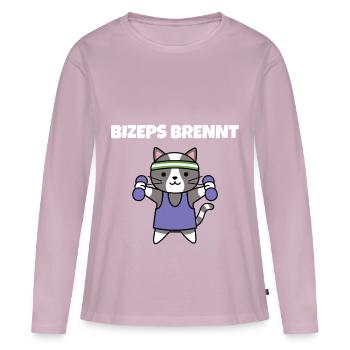 Fitness Cat Gift Training Sport Biceps - Women's Premium Organic Long Sleeve Shirt - dusky pink - Front - Julia (174cm)
