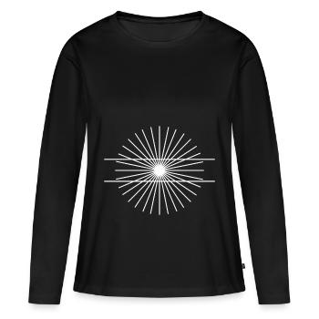 Optische Täuschung Geschenk Gleich Lang Parallel - Frauen Premium Bio Langarmshirt - Schwarz - Vorne - Julia (174cm)