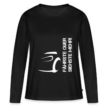 Traversier, voir plus de design blanc - T-shirt manches longues Premium bio Femme - noir - Devant - Julia (174cm)