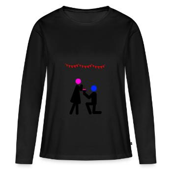 proposal of marriage - Women's Premium Organic Long Sleeve Shirt - black - Front - Julia (174cm)