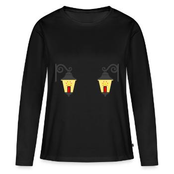 Lanternes - T-shirt manches longues Premium bio Femme - noir - Devant - Julia (174cm)