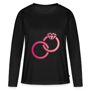 Ehering - Frauen Premium Bio Langarmshirt - Schwarz - Vorne - Julia (174cm)