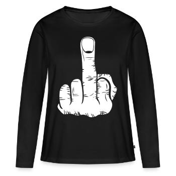médius! cadeau - T-shirt manches longues Premium bio Femme - noir - Devant - Julia (174cm)