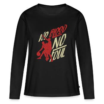 No Blood No Foul - Basketball Referee Dunk - Women's Premium Organic Long Sleeve Shirt - black - Front - Julia (174cm)