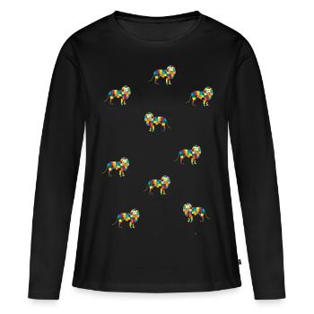 Stark wie ein Löwe- Die Hüter von Orbis - Frauen Premium Bio Langarmshirt - Schwarz - Vorne - Julia (174cm)